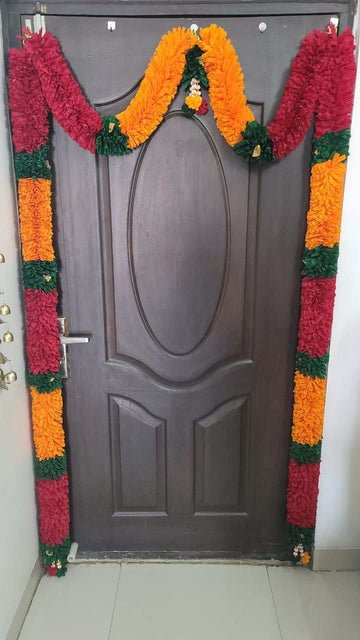 Sharu Space Gaja Mala for Main Door (Orange/Red)