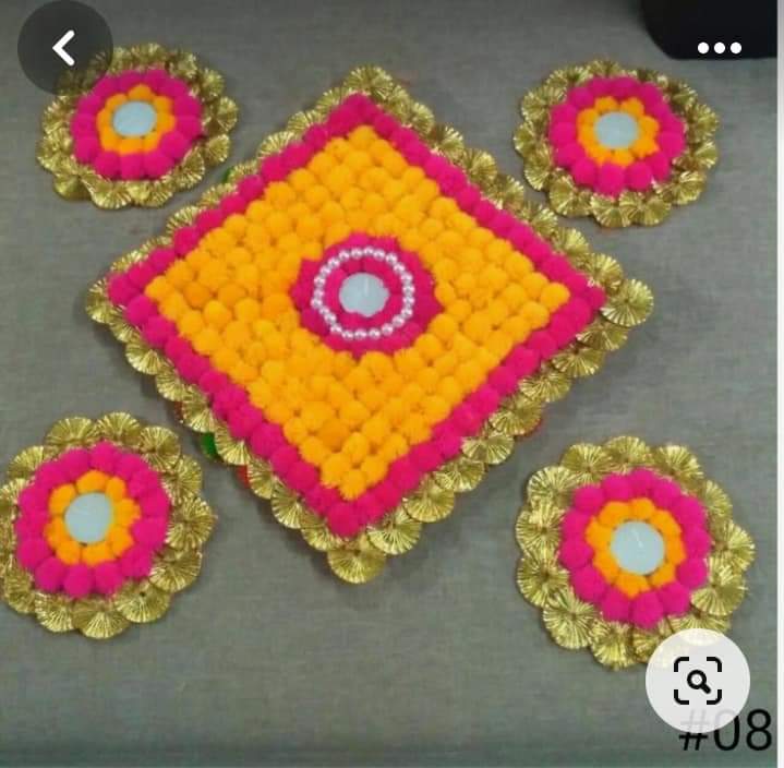 Sharu Space Pom Pom Rangoli Mat Set